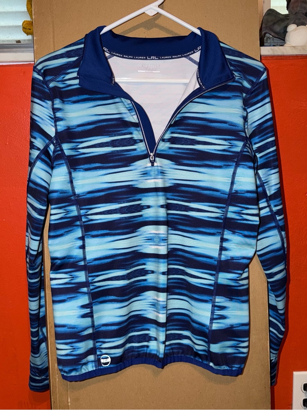 Lauren Ralph Lauren Women’s Blue Quarter Zip  Athletic Long Sleeve